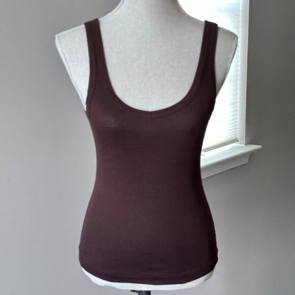 BANANA REPUBLIC Cotton Blend Sexy Tank Top in Chocolate Brown - Size Small - Picture 1 of 7